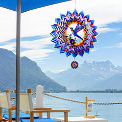 OFEWPAGA hummingbird wind spinner demonstrates 360-degree rotation in wind