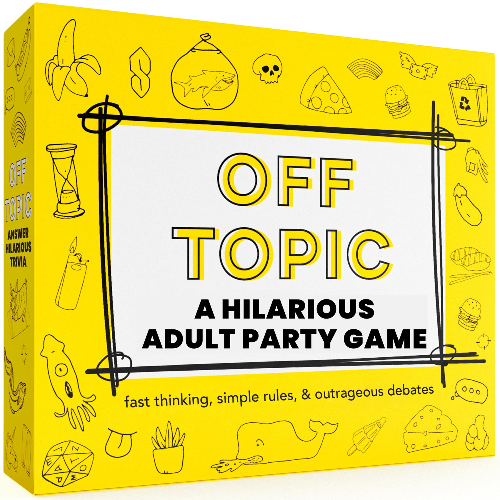 OFF TOPIC party game: players laugh together and sharpen quick thinking during lively rounds.