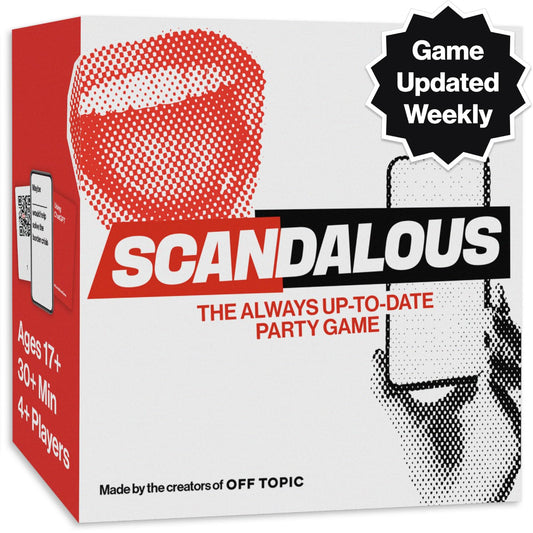 OFF TOPIC Scandalous game cover showing a lively adult party atmosphere