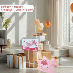 Offelec gift-ready doll cradle in pink packaging for kids.