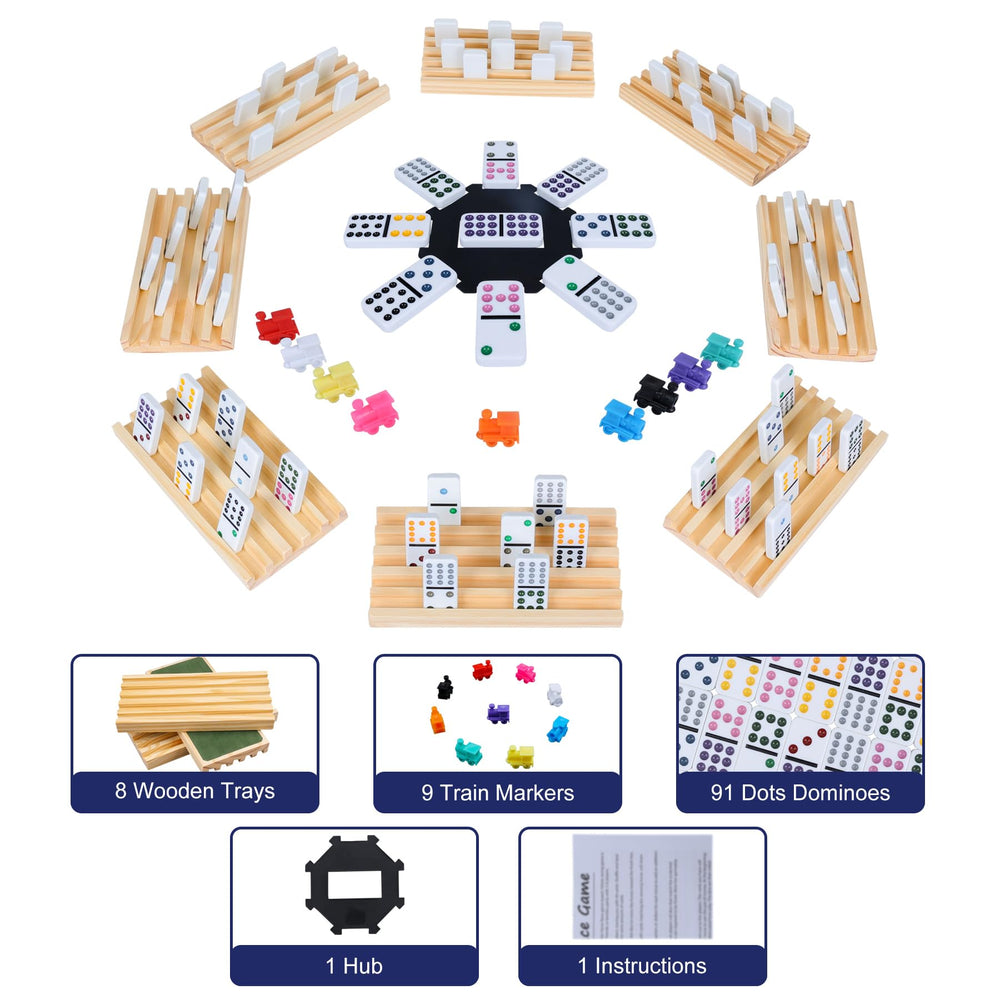 Offelec central hub center forms the sturdy focal point of Mexican Train games