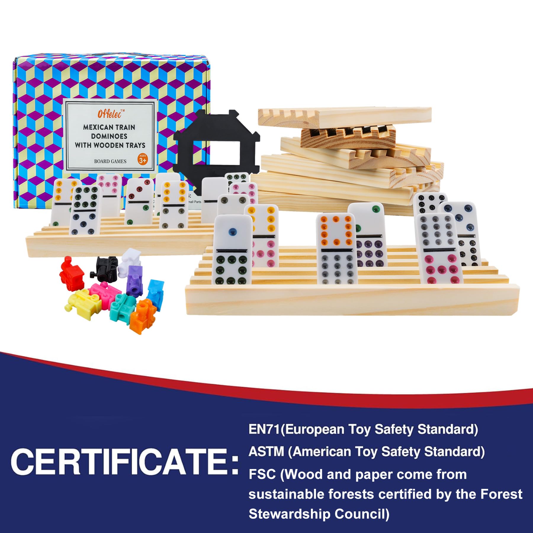 Offelec colorful train markers help track progress across the table