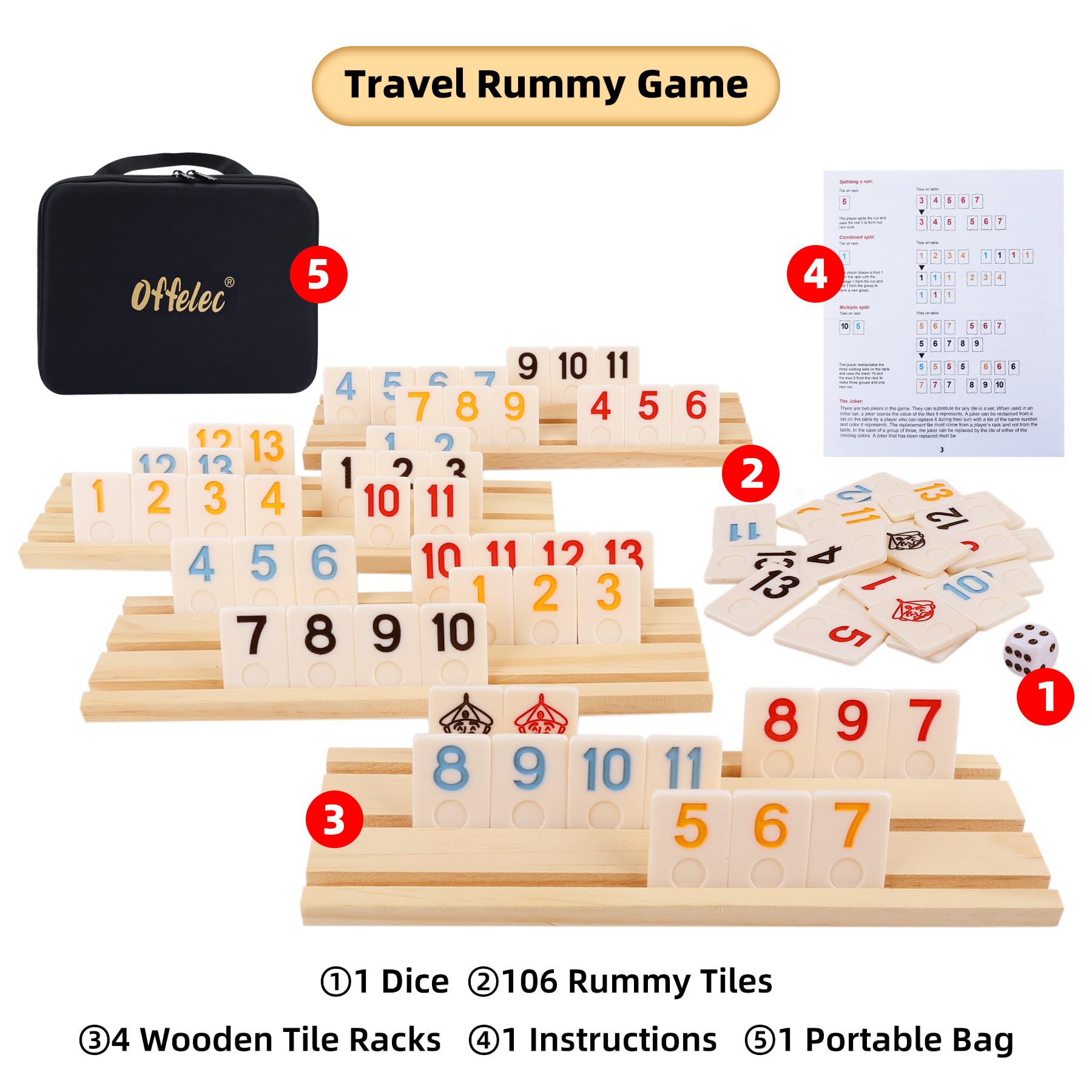 Offelec Rummy Cube travel case with dice ready for on-the-go play.