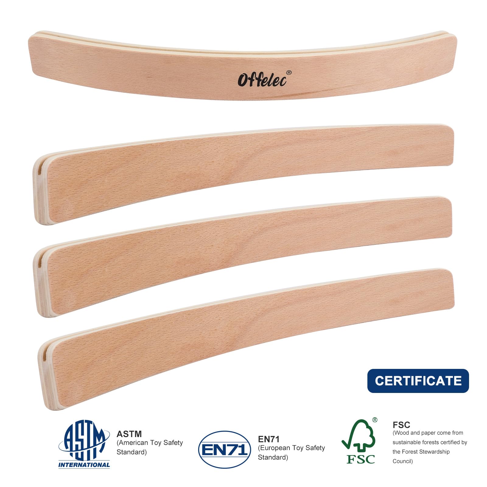 Close-up of wood grain and curved design for ergonomic grip by Offelec