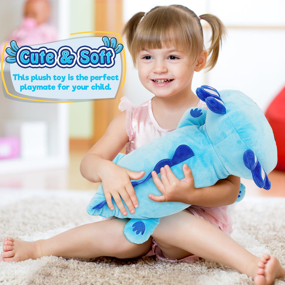 Gift-ready Officygnet Axolotl Plush in blue for birthdays or holidays