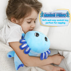 Officygnet Axolotl Plush as playful room decor in blue