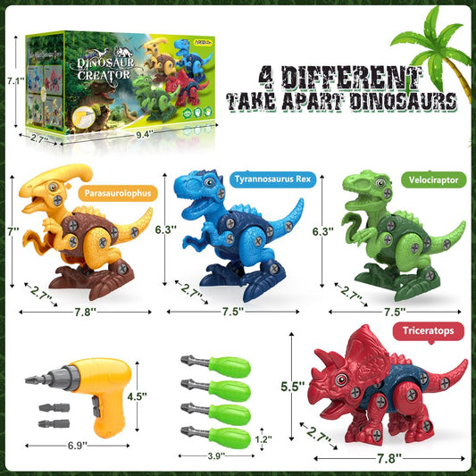Officygnet red Triceratops take-apart figure supports fine motor skills during pretend adventures.