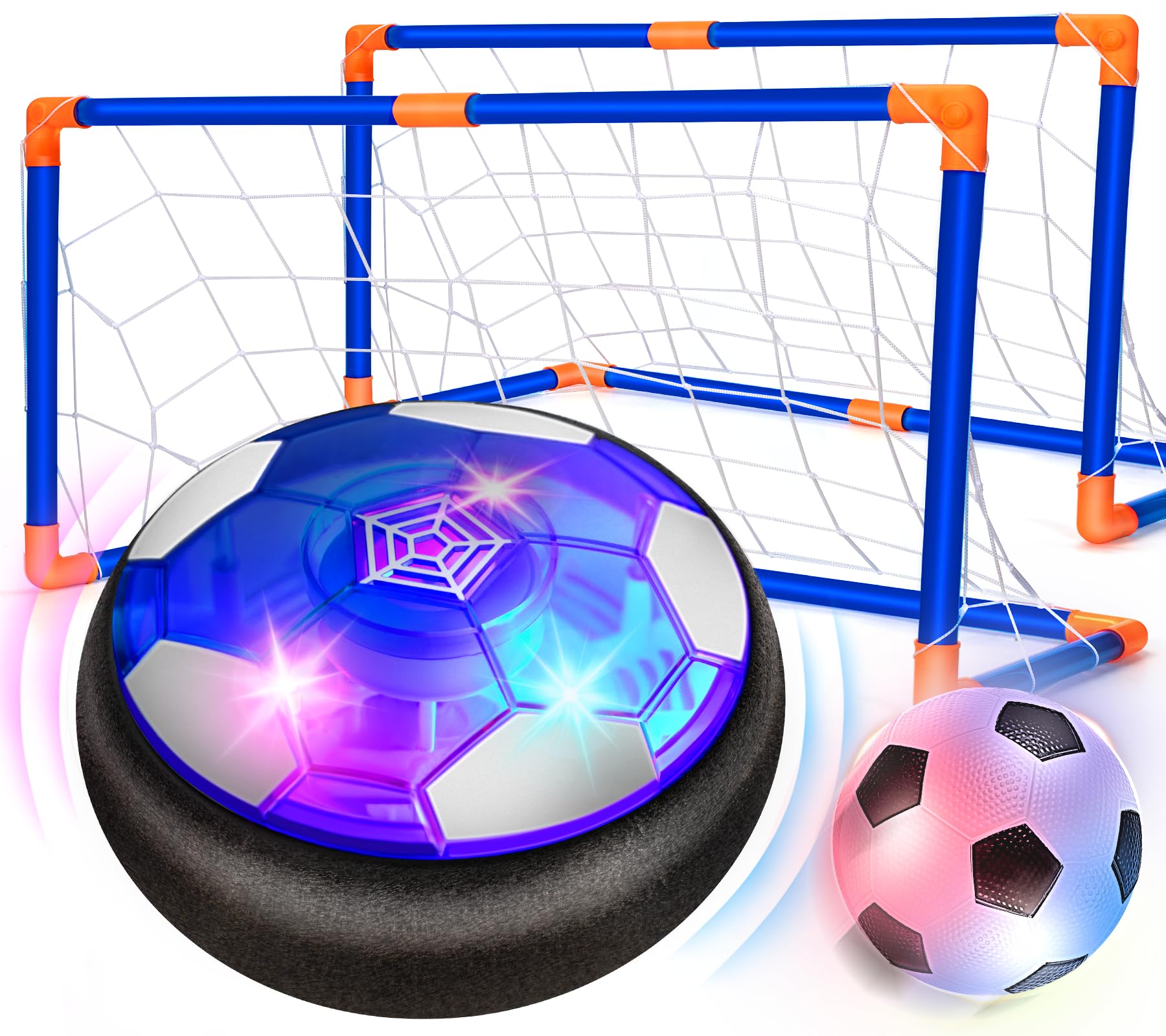 Officygnet hover ball on pump for quick indoor setup and play