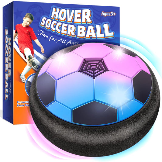 Officygnet Hover Soccer Ball glowing LED display for indoor play.
