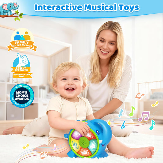 Officygnet Musical Elephant tail calls invite baby to imitate sounds.