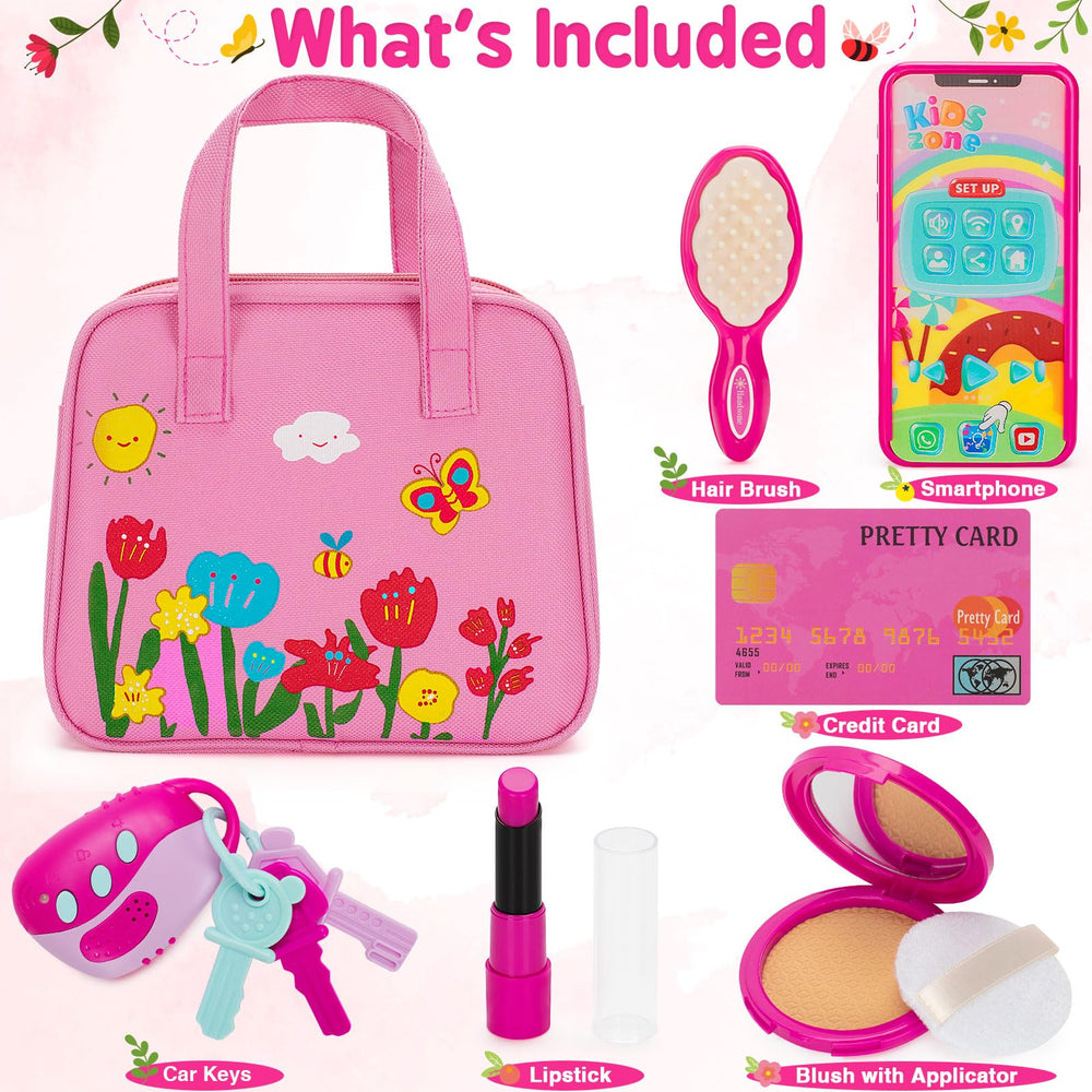 Officygnet Play Purse hair brush promotes fine motor practice during play