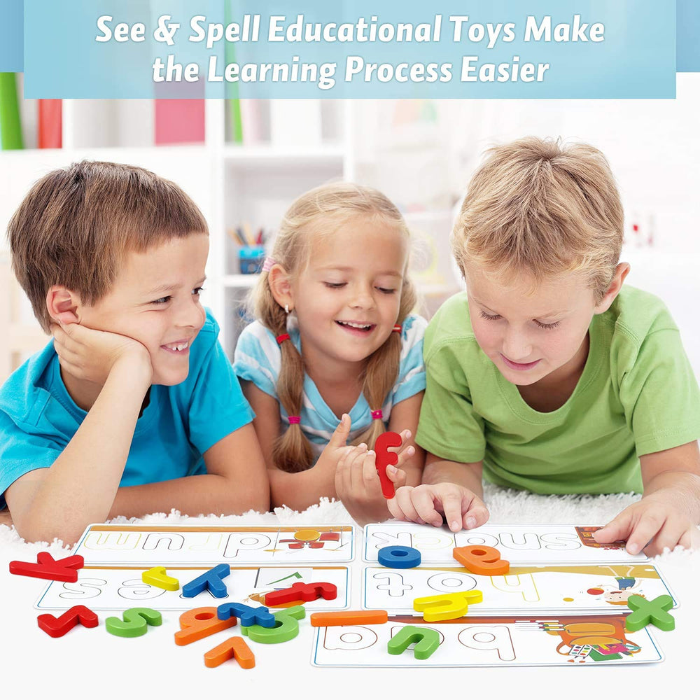 Travel-friendly Officygnet See & Spell toy ready for car trips.