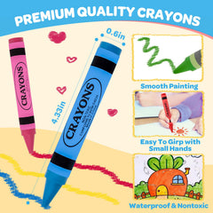Officygnet washable colors crayons rinse clean from skin and fabric.