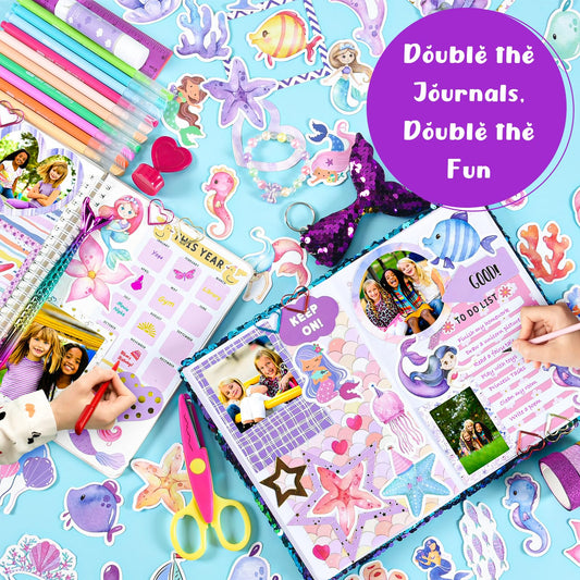 OFFIGIFT Mermaid Sequin Journal with reversible colors for creative journaling