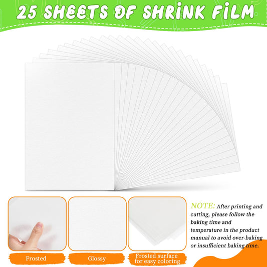 OFNMY 25 sheets of printable Shrinky Dink for bright results.