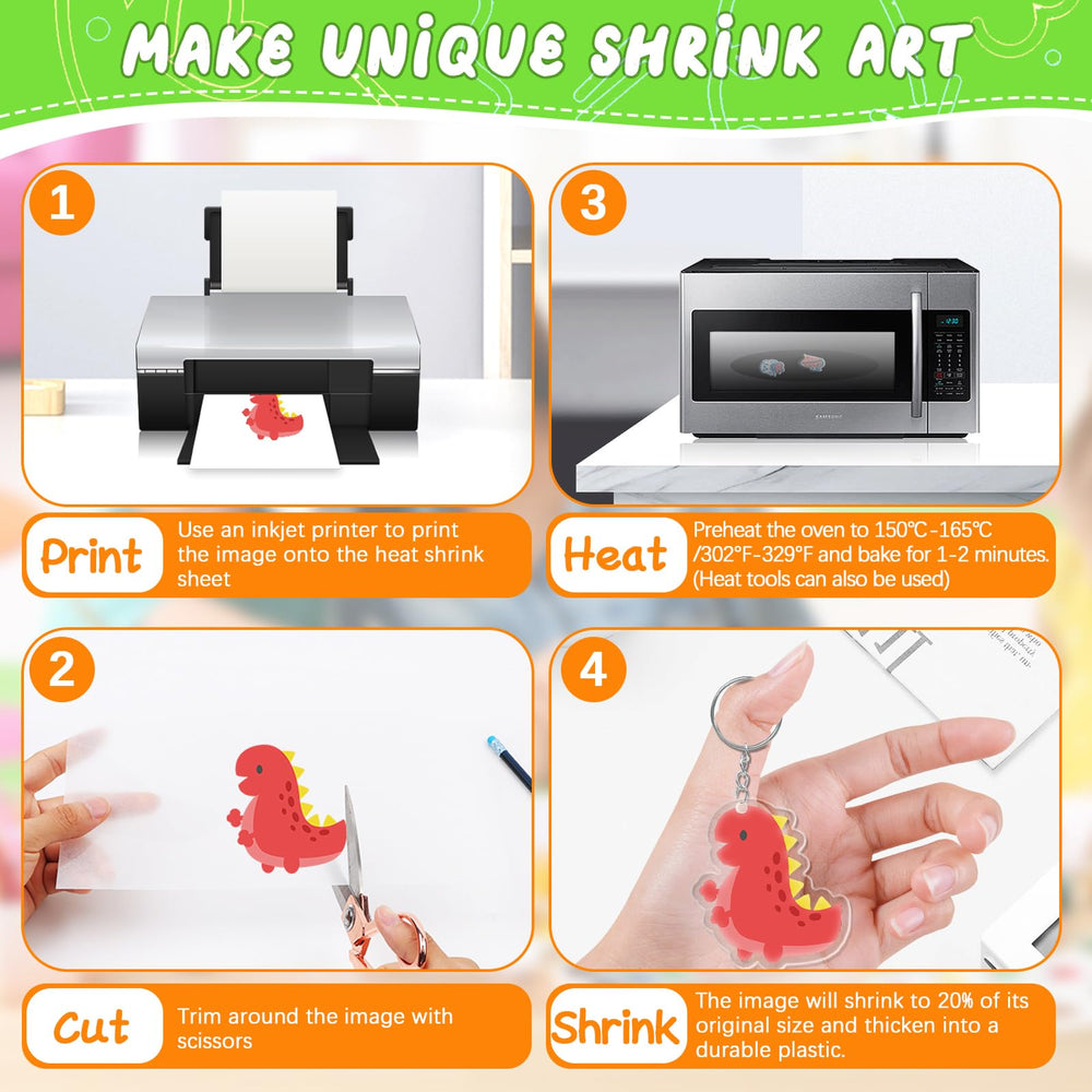 OFNMY Shrinky Dink sheets after heating become compact durable keepsakes.
