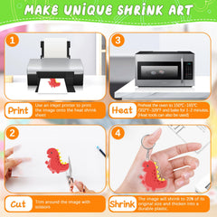 OFNMY Shrinky Dink sheets after heating become compact durable keepsakes.