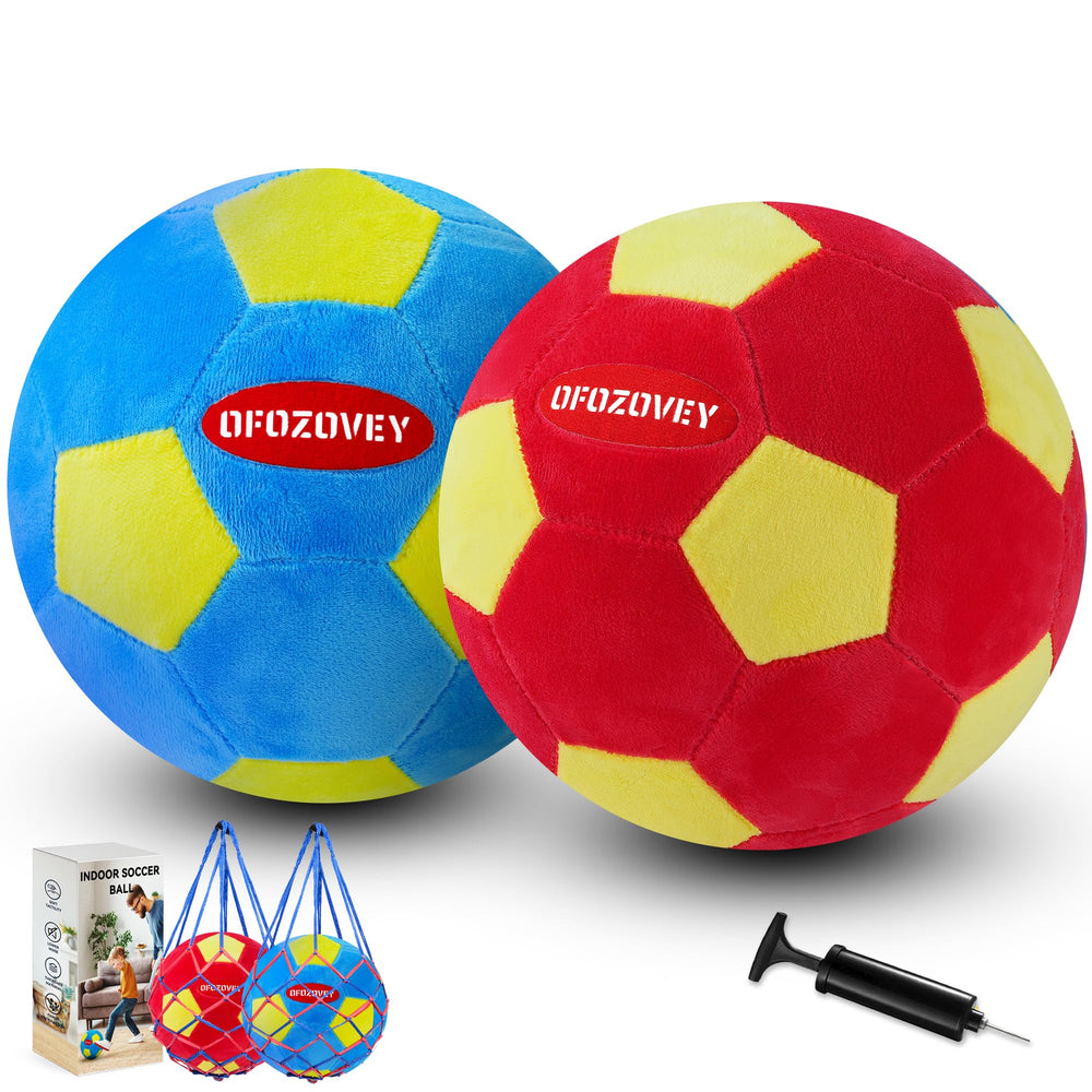 OFOZOVEY indoor soccer ball Size 4 red, ideal for gentle indoor play.