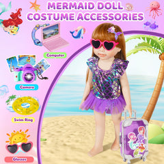 OFUSUY mermaid messenger bag carries essentials for doll trips.
