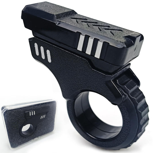 Ography fidget gun black-sliver front view for stress relief and focus.