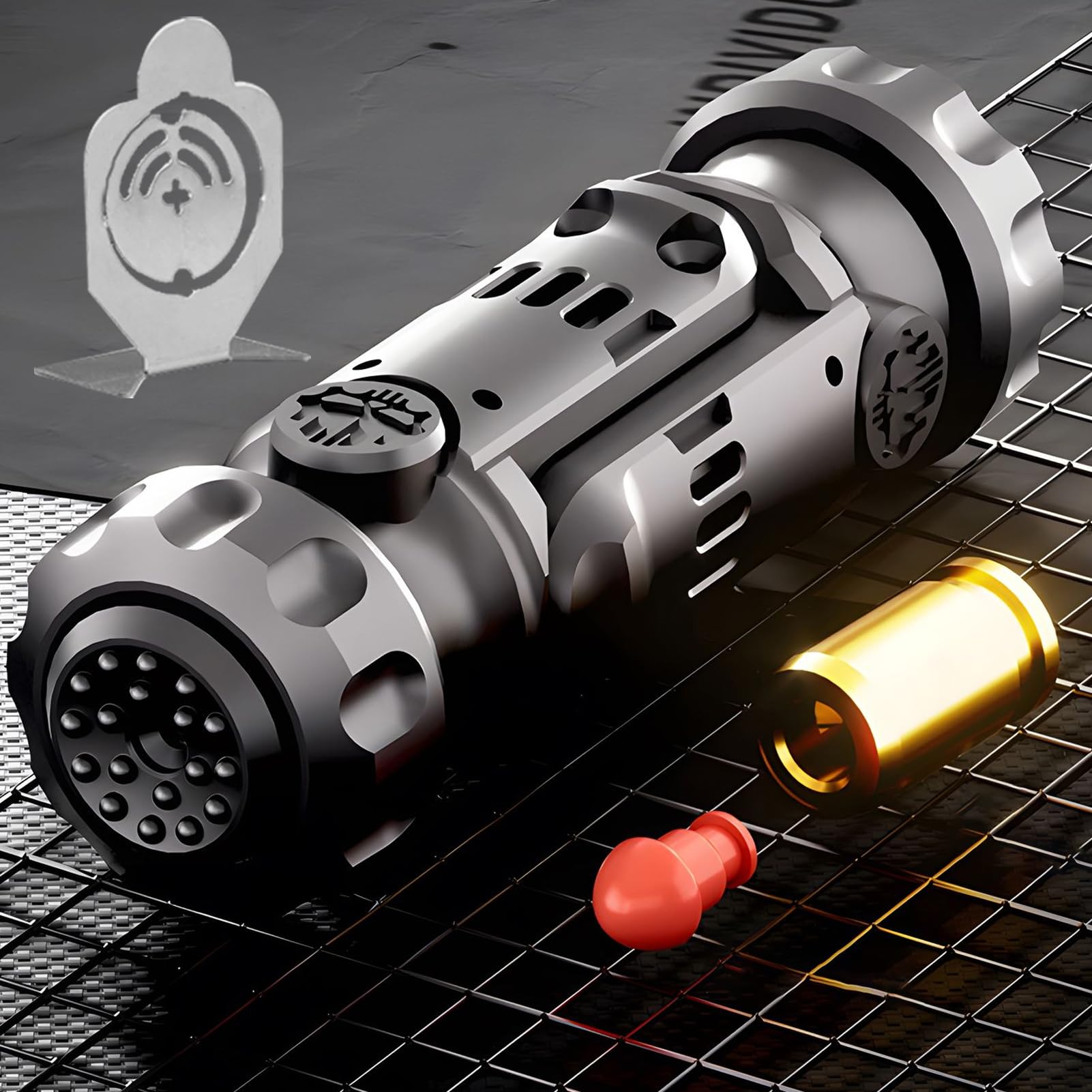 Ography metal tungsten fidget slider tactile surface for focused use.