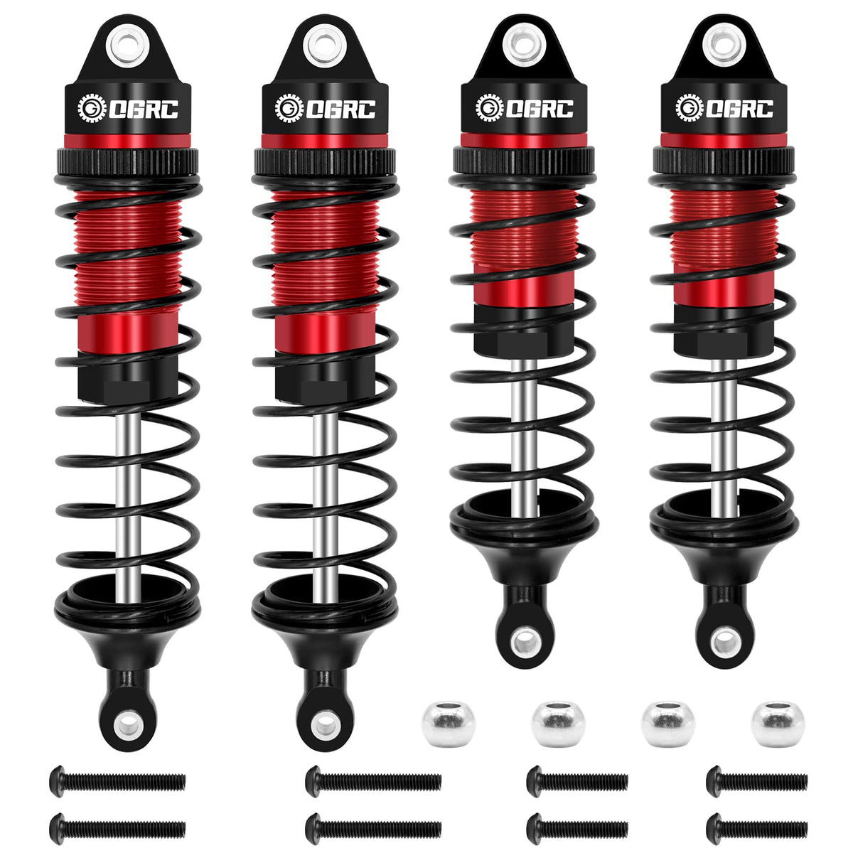 OGRC oil shock absorber assembly in black red for 1/10 RC cars