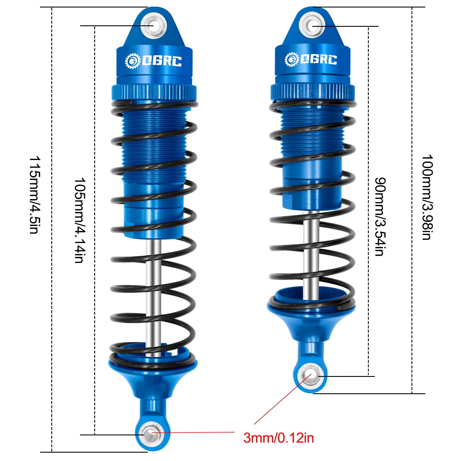 OGUNKE OGRC bright blue appearance keeps shocks looking fresh after long sessions