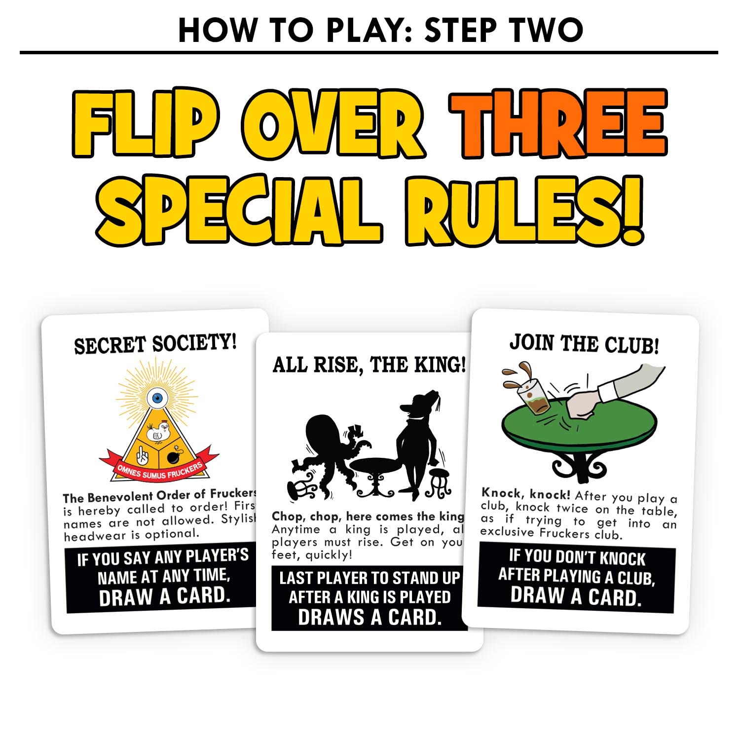 Oh Fruck! special-rules cards close-up highlighting evolving twists.