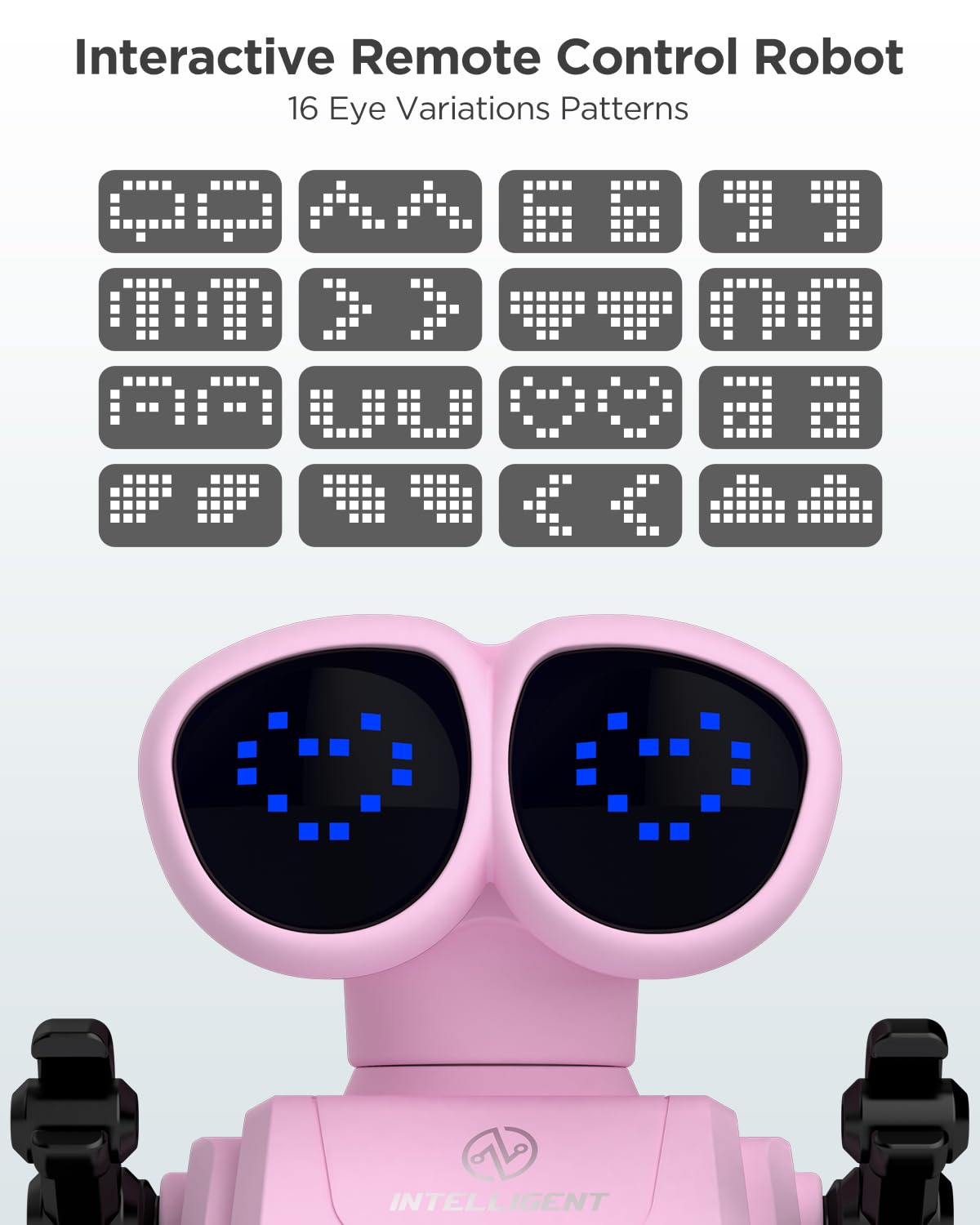 Oharsea robot toy with 16 eye patterns expresses emotions for imaginative storytelling