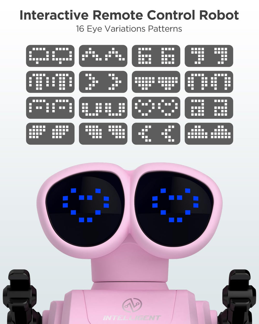 Oharsea robot toy with 16 eye patterns expresses emotions for imaginative storytelling