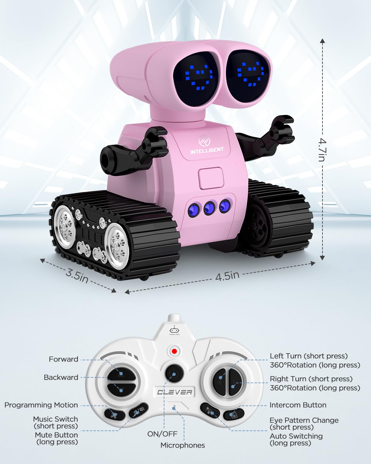 Oharsea robot toy with poseable arms and changeable eyes for creative posing