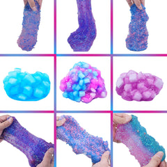 OHIECIHY Unicorn Slime Kit pink purple blue cotton slime color blend