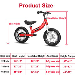 OHIIK Balance Bike 2in1 red 360-degree steering improves control during rides.
