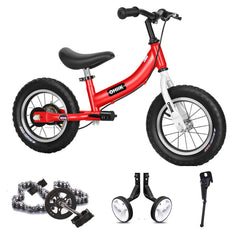 OHIIK Balance Bike 2in1 red front view shows easy mode switch and safety-first design.
