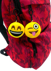 OHill emoticon plush mini pillow serves as bag accessory and charm.