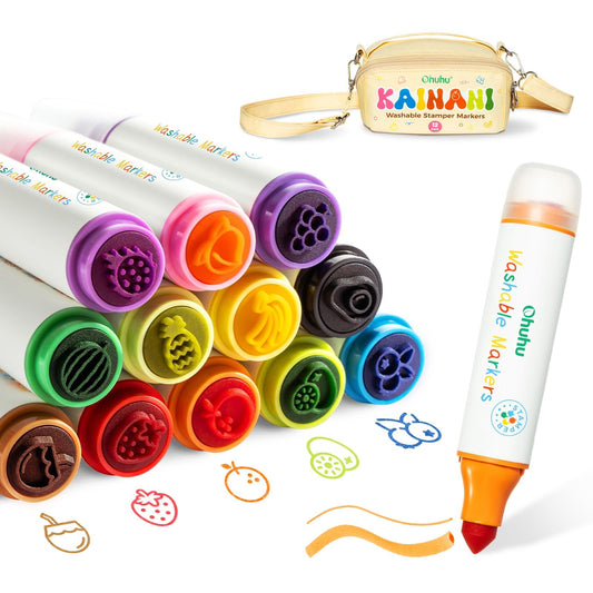 Ohuhu Stamper dual-tip design for versatile line work in kids' art