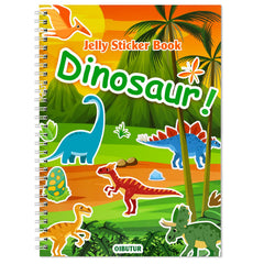 OIBUTUR dinosaur sticker book cover with durable spiral binding for travel