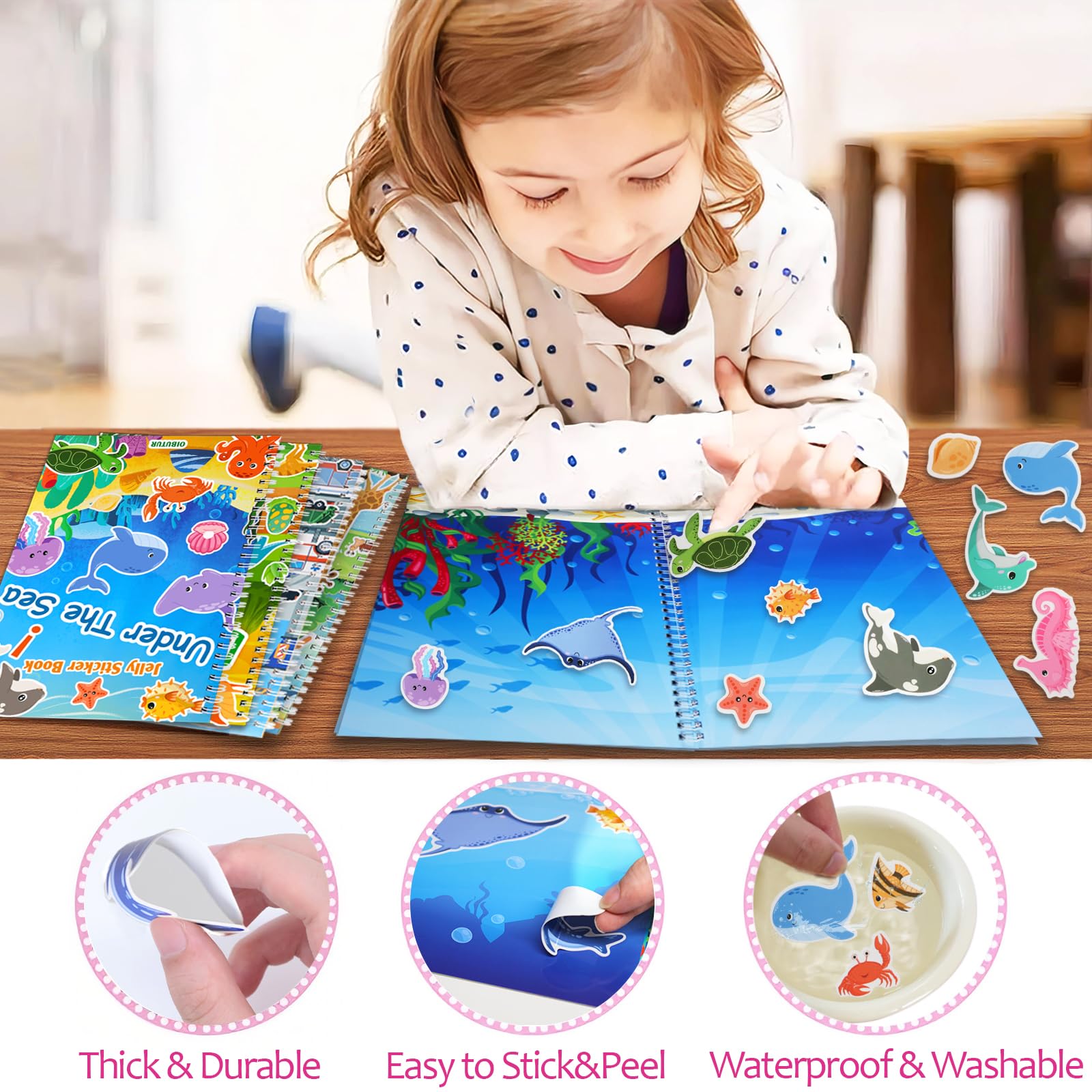 OIBUTUR under-the-sea scene 3 shows durable silicone and washability.