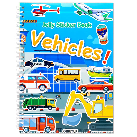 OIBUTUR jelly sticker book with spiral binding, easy travel fun for toddlers.