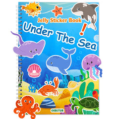 OIBUTUR under-the-sea sticker book cover with vibrant scenes for toddlers.