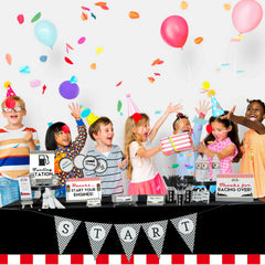 Oigco checkered design car birthday decor elevates a race-themed party