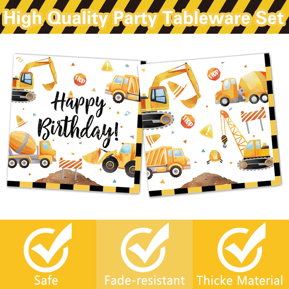 Oigco construction napkins add themed flair and quick, tidy cleanup after snacks.