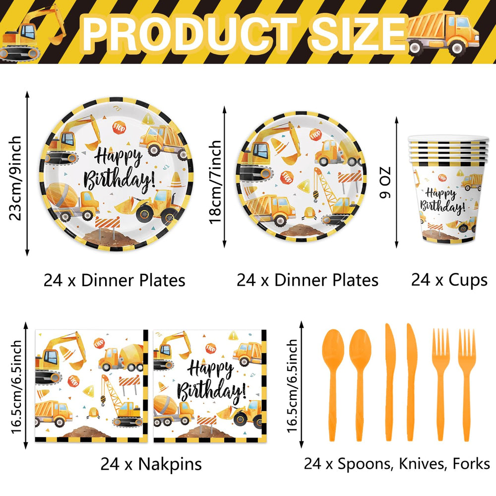 Oigco construction 7-inch plates ideal for kid-friendly servings and easy cleanup.
