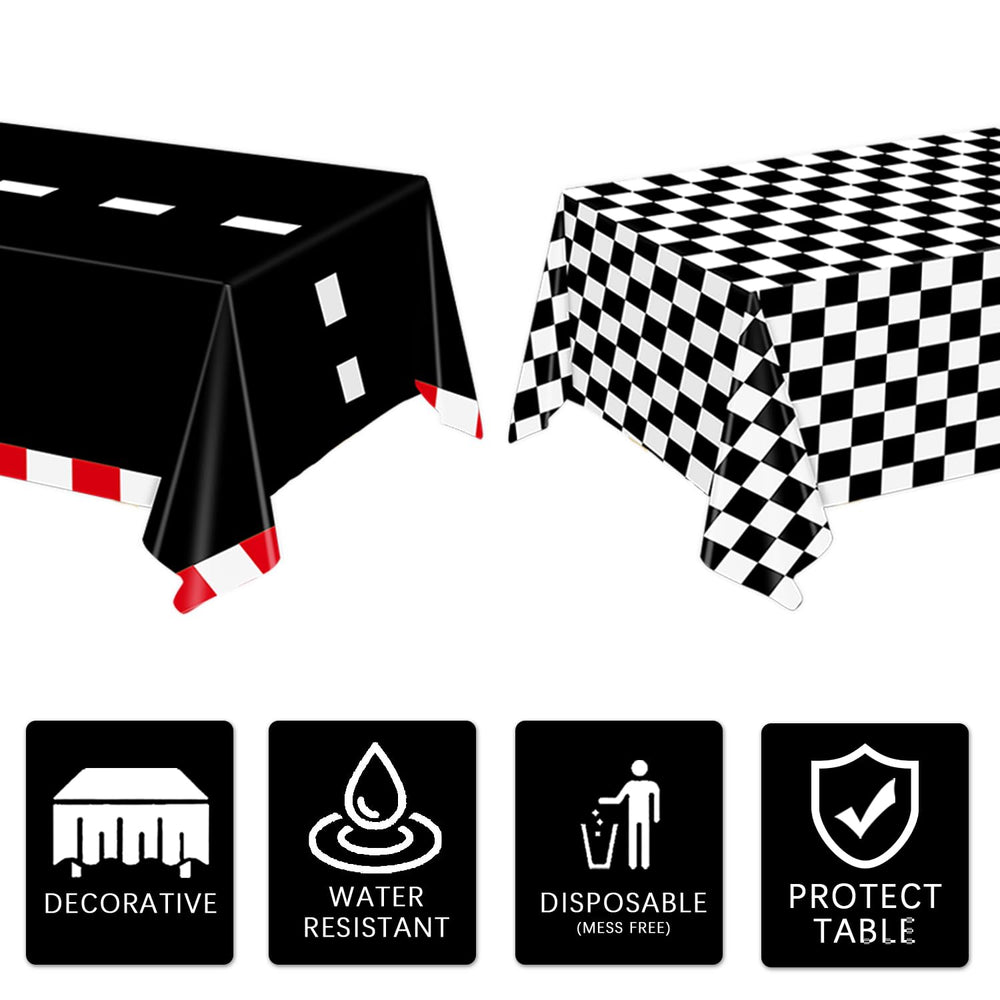 Oigco easy-clean race car tablecloth for quick cleanup after events