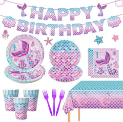 Oigco mermaid banner hanging for a vibrant ocean birthday celebration