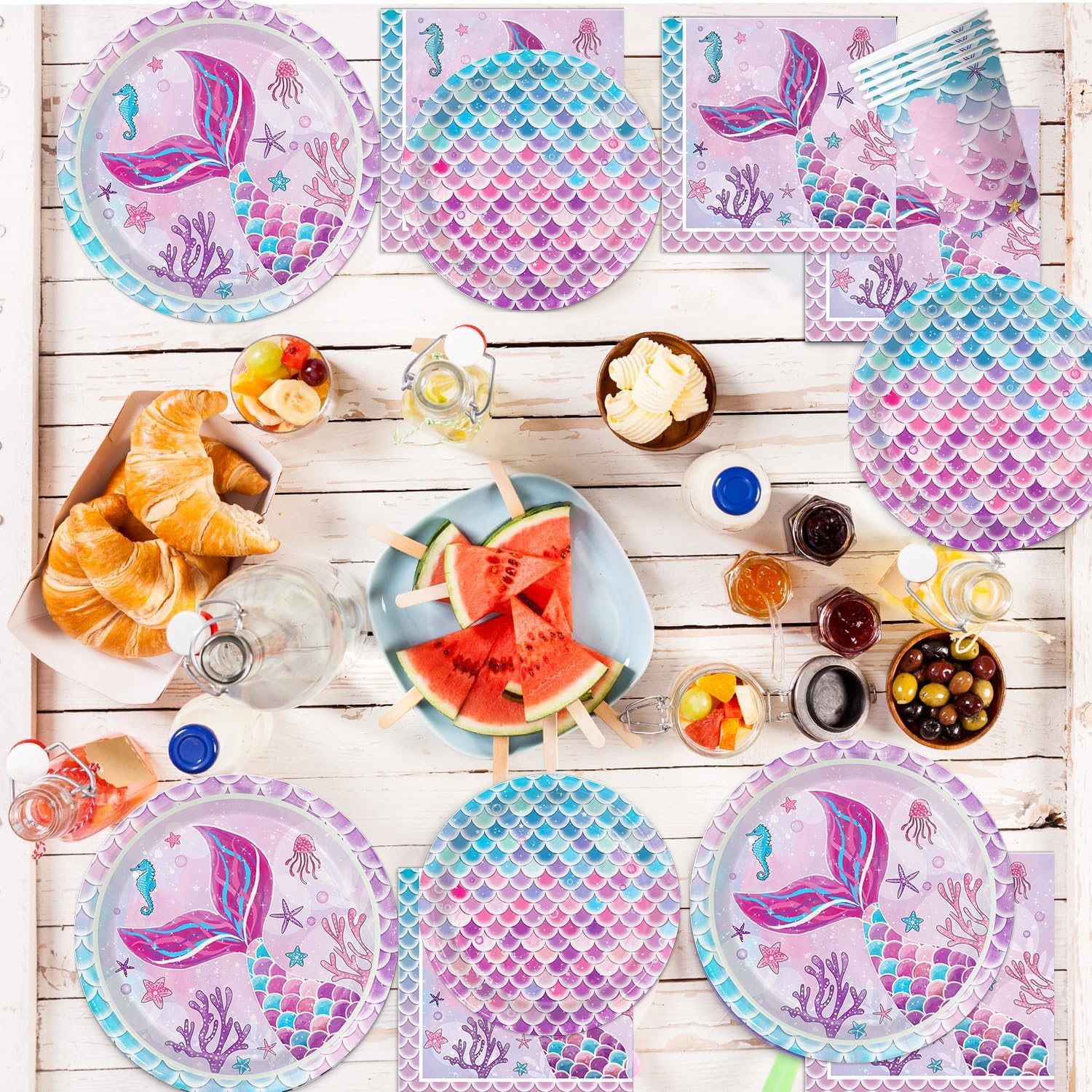 Oigco mermaid forks purple lightweight utensils for kid-friendly dining