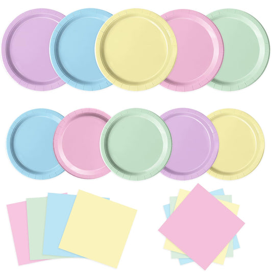 Oigco pastel plates 9-inch dinnerware add vibrant color to any celebration.