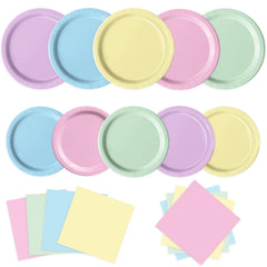 Oigco pastel plates 9-inch dinnerware add vibrant color to any celebration.