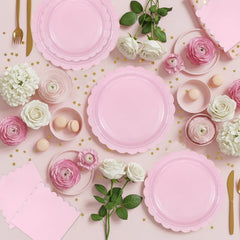 Oigco pink forks complement plates for easy dining