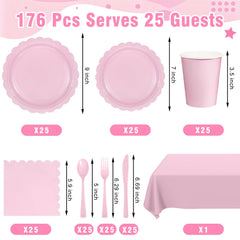 Oigco pink 7-inch plates ideal for desserts and bites